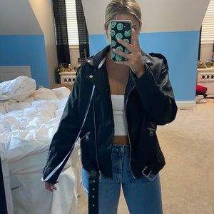 NWT Missguided oversized leather jacket